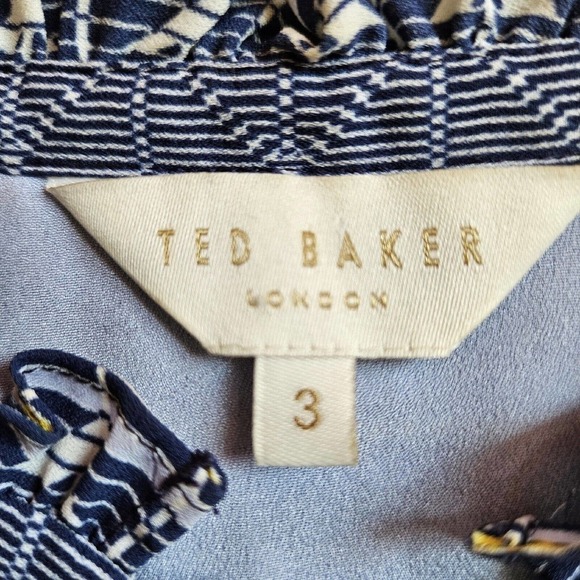 Ted Baker Deliie Blouse Womens Size 3 Accordion Pleated Balloon Sleeve Pullover - Picture 9 of 11